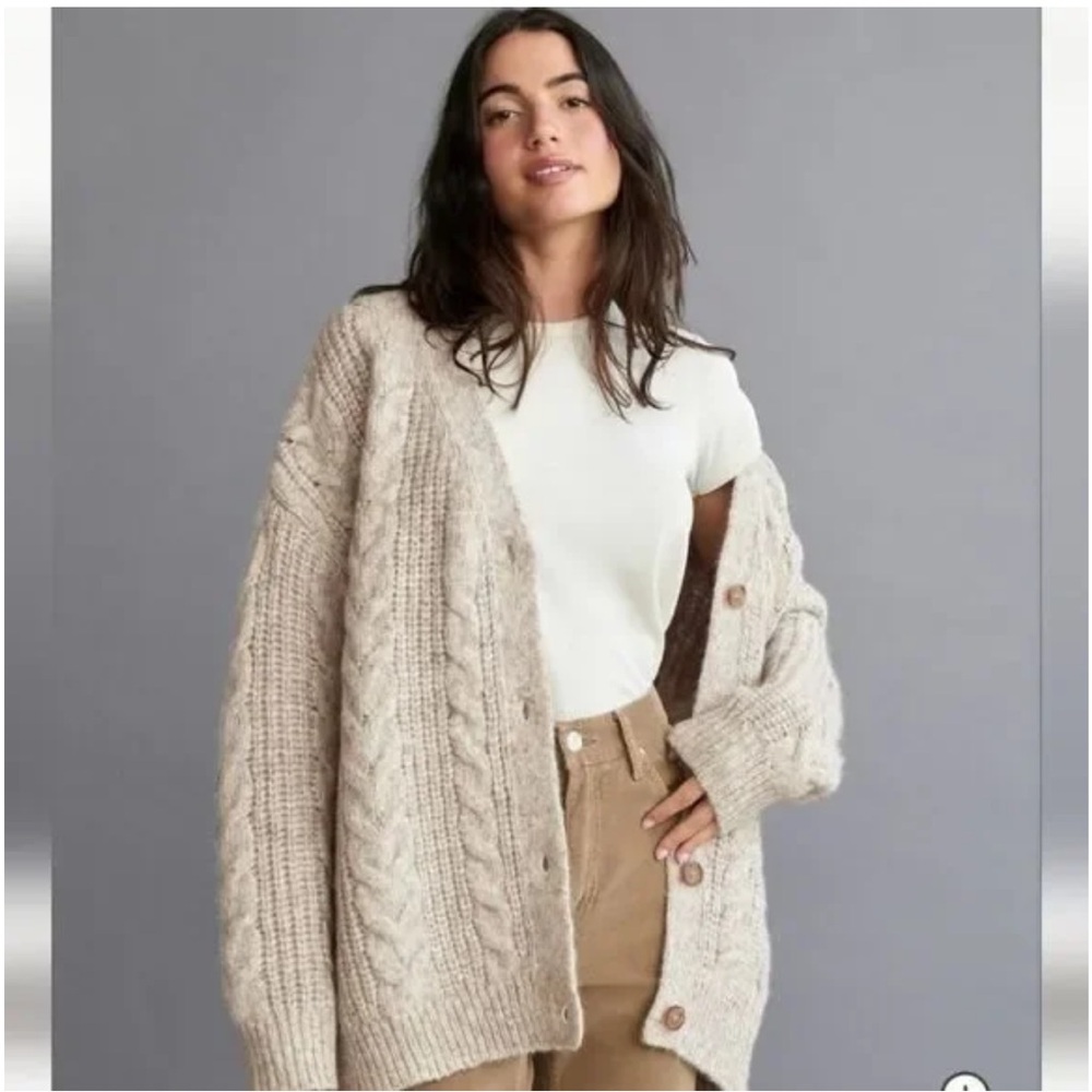 Jenni Kayne Alpaca Merino Cable Cocoon Cardigan XXS